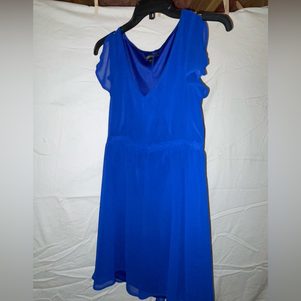 Bright blue dress